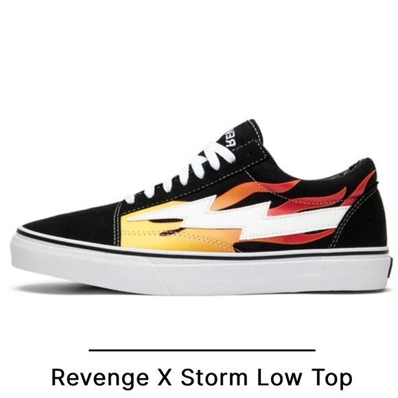 Other - Revenge X Storm Old Skool Flame Low Top Sneakers Black